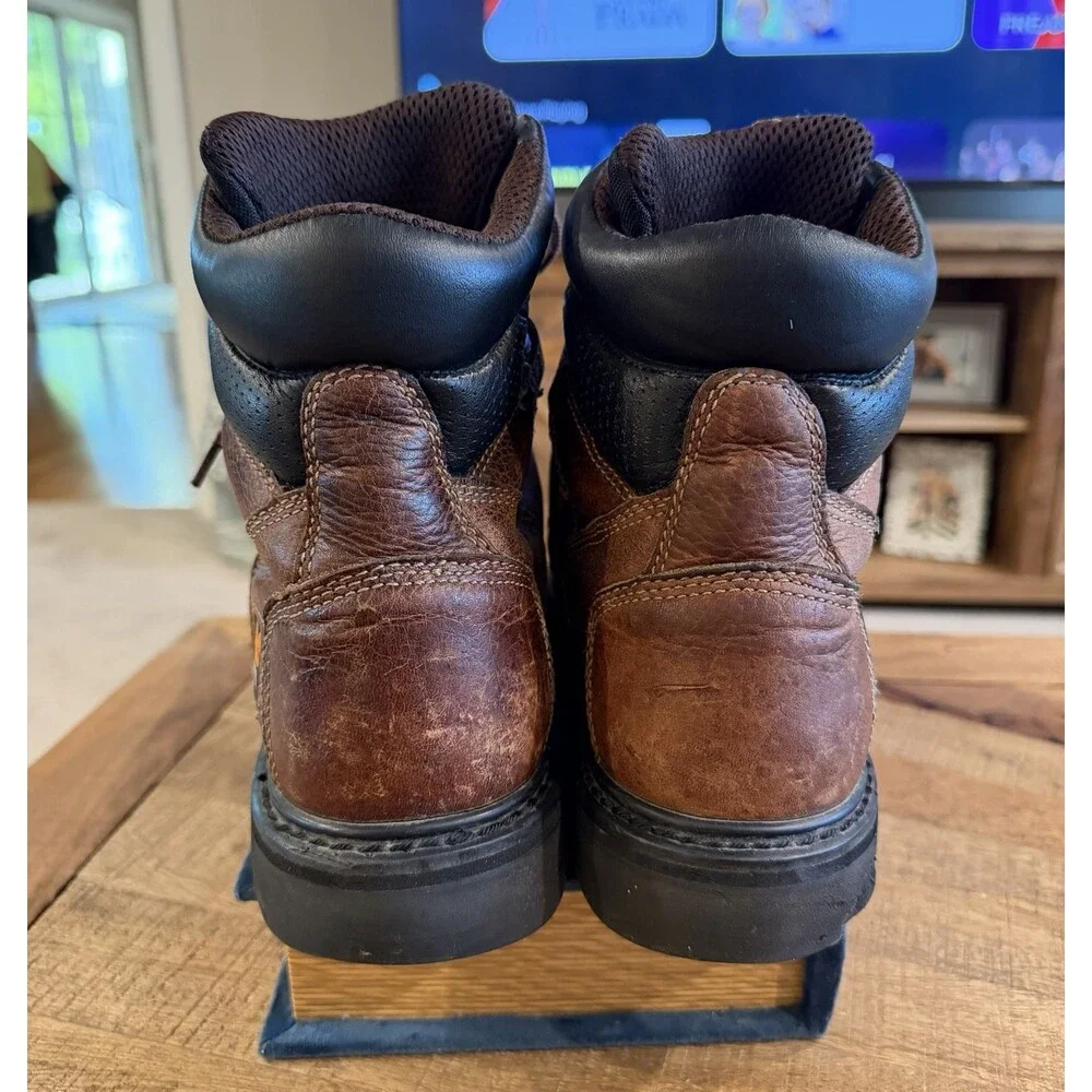 Timberland PRO Steel Toe Work Boots Brown Leather Mens 11M Internal Met